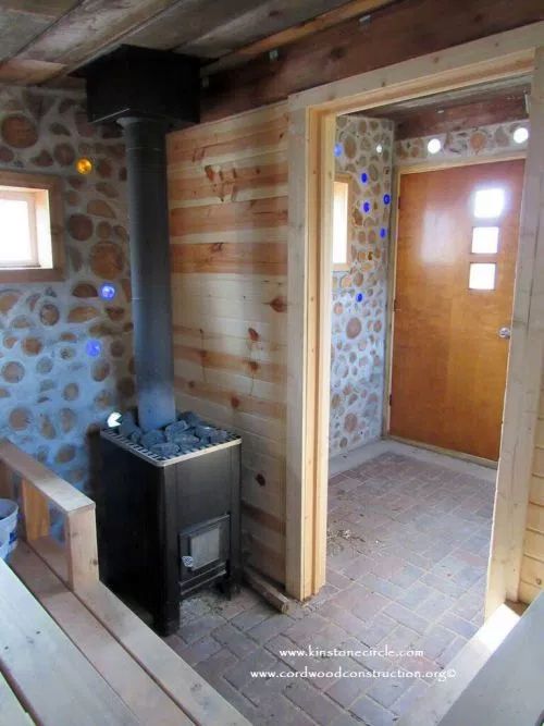 Cordwood Sauna at Kinstone