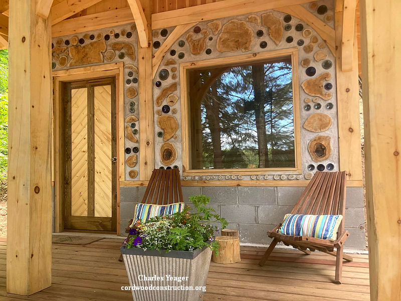 Cordwood Construction Timber Frame Sauna is “Finnished”
